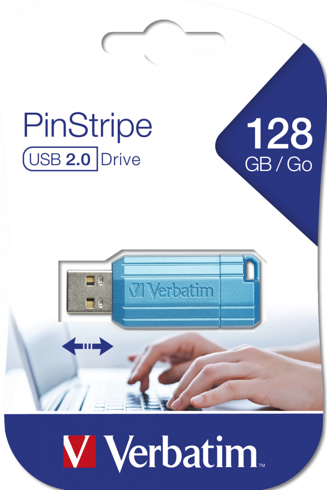 PinStripe USB Drive 128GB Caribbean Blue