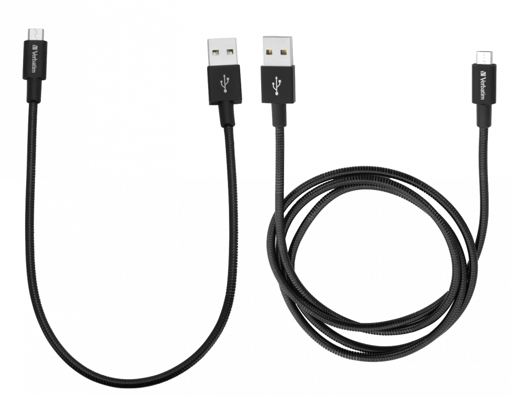 Micro USB Cable - 2 Pack Sync & Charge 100cm & 30cm Black